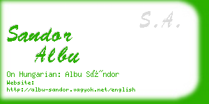 sandor albu business card